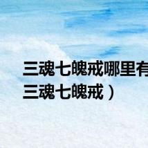 三魂七魄戒哪里有卖（三魂七魄戒）