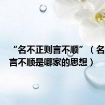 “名不正则言不顺”（名不正则言不顺是哪家的思想）