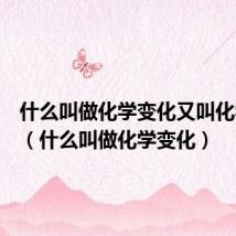 什么叫做化学变化又叫化学反应(什么叫做化学变化)