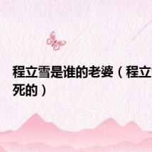程立雪是谁的老婆(程立雪怎么死的)