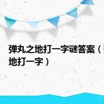 弹丸之地打一字谜答案(弹丸之地打一字)