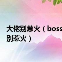大佬别惹火(boss大哥 别惹火)