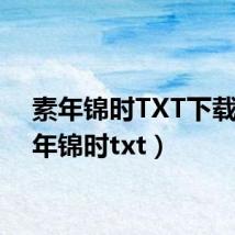 素年锦时TXT下载(素年锦时txt)