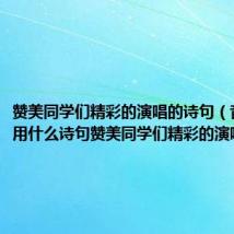 赞美同学们精彩的演唱的诗句(音乐老师用什么诗句赞美同学们精彩的演唱)
