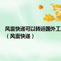 风雷快递可以转运国外工业品么(风雷快递)