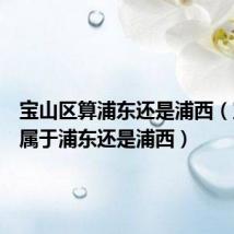 宝山区算浦东还是浦西（宝山区属于浦东还是浦西）
