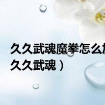 久久武魂魔拳怎么加点(久久武魂)