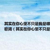 其实在你心里不只是我是哪首歌的歌词(其实在你心里不只是我)