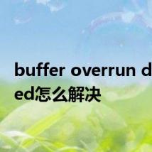 buffer overrun detected怎么解决