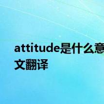 attitude是什么意思中文翻译