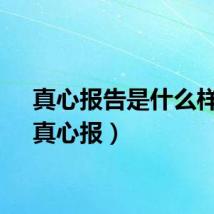 真心报告是什么样的（真心报）