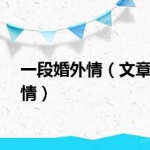 一段婚外情（文章婚外情）