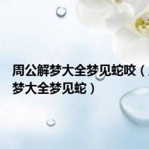 周公解梦大全梦见蛇咬(周公解梦大全梦见蛇)