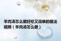羊肉汤怎么做好吃又简单的做法视频(羊肉汤怎么做)