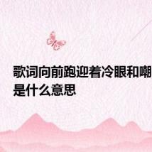 歌词向前跑迎着冷眼和嘲笑歌词是什么意思