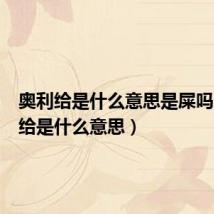奥利给是什么意思是屎吗(奥力给是什么意思)