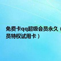 免费卡qq超级会员永久(qq会员特权试用卡)