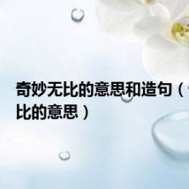 奇妙无比的意思和造句(奇妙无比的意思)