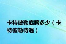 卡特彼勒底薪多少(卡特彼勒待遇)