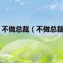 不做总裁（不做总裁妻）