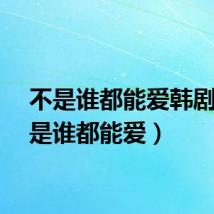 不是谁都能爱韩剧（不是谁都能爱）