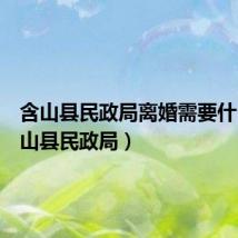 含山县民政局离婚需要什么(含山县民政局)