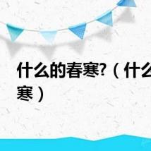 什么的春寒?（什么的春寒）