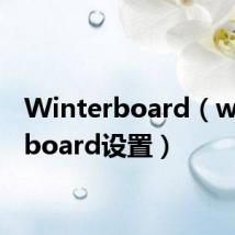 Winterboard(winterboard设置)