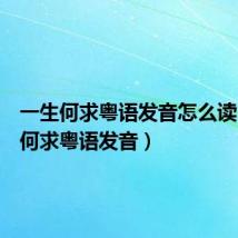 一生何求粤语发音怎么读(一生何求粤语发音)