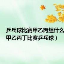 乒乓球比赛甲乙丙组什么意思（甲乙丙丁比赛乒乓球）