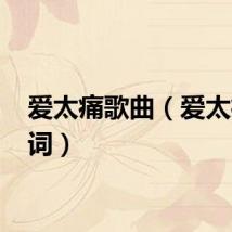 爱太痛歌曲（爱太痛 歌词）