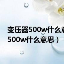变压器500w什么意思(500w什么意思)