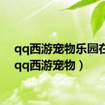 qq西游宠物乐园在哪(qq西游宠物)