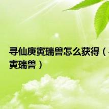 寻仙庚寅瑞兽怎么获得（寻仙庚寅瑞兽）