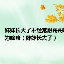 妹妹长大了不经常跟哥哥聊天了 为啥嘛(妹妹长大了)
