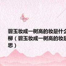 碧玉妆成一树高的妆是什么意思?咏柳(碧玉妆成一树高的妆是什么意思)