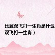 比翼双飞打一生肖是什么(比翼双飞打一生肖)