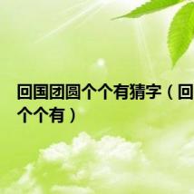 回国团圆个个有猜字(回国团圆个个有)