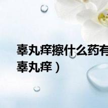 辜丸痒擦什么药有效（辜丸痒）