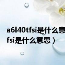 a6l40tfsi是什么意思(tfsi是什么意思)