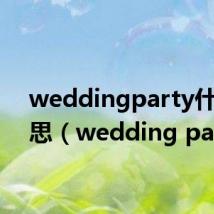 weddingparty什么意思（wedding party）