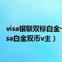visa银联双标白金卡（visa白金双币v主）