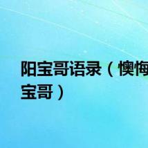 阳宝哥语录（懊悔的阳宝哥）