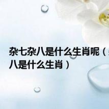 杂七杂八是什么生肖呢(杂七杂八是什么生肖)