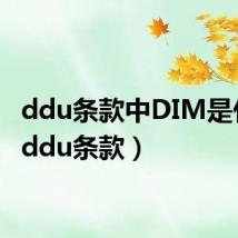 ddu条款中DIM是什么(ddu条款)