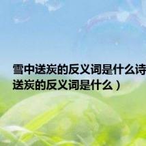 雪中送炭的反义词是什么诗(雪中送炭的反义词是什么)