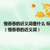 慢吞吞的近义词是什么 标准答案(慢吞吞的近义词)
