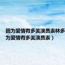 因为爱情有多美演员表林多俊（因为爱情有多美演员表）