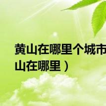 黄山在哪里个城市（唐山在哪里）