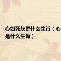 心如死灰是什么生肖(心灰意冷是什么生肖)
